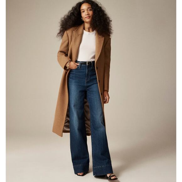 J. Crew Denim Trouser 1996 Semi Stretch High Rise Wide Leg Jean Blue US 27 - Picture 1 of 11